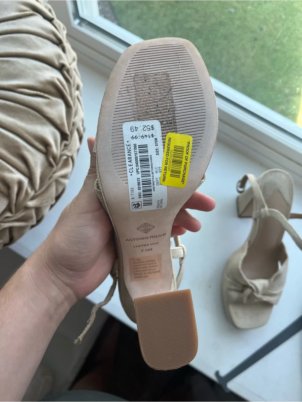 ANTONIO MELANI Beige Knotted Platform Sandal